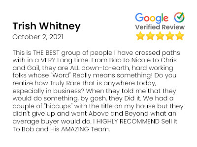 Google Verified Review from Trish Whitney
